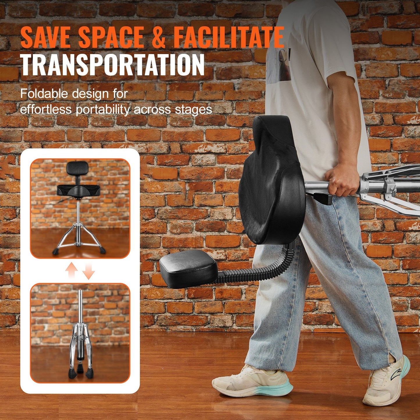 Hydraulic Drum Throne with Backrest, Adjustable 0.5-0.64 m, 227 kg Capacity