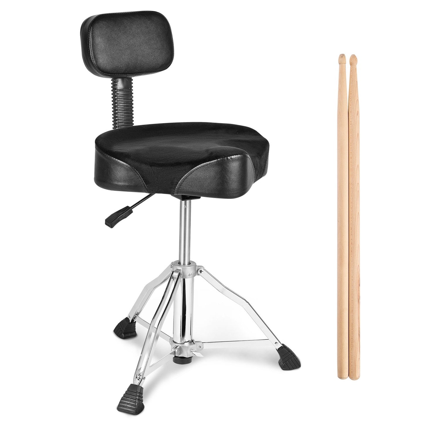 VEVOR Drum Throne with Backrest, 490-640 mm Height Adjustable, Hydraulic Saddle