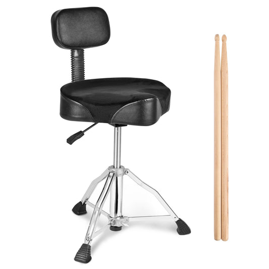 VEVOR Drum Throne with Backrest, 490-640 mm Height Adjustable, Hydraulic Saddle