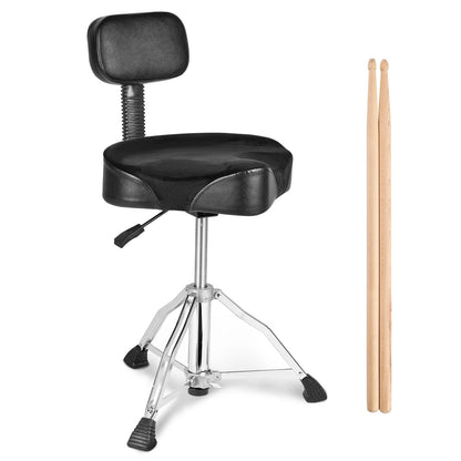 Hydraulic Drum Throne with Backrest, Adjustable 0.5-0.64 m, 227 kg Capacity