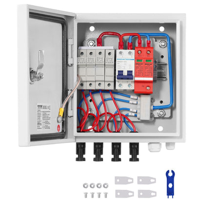 Solar PV Combiner Box 4-String 15A, Steel Case, IP65, 500V, 3.22 kg