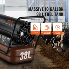 100,000 BTU Kerosene/Diesel Heater with Thermostat, Heats 1,200 Cubic Meters