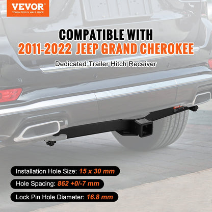 Class 3 Trailer Hitch, 0.05m Receiver, Steel Frame for Jeep Grand Cherokee