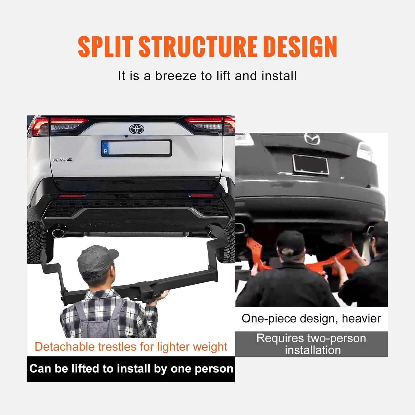 Class 3 Trailer Hitch for 2019-2023 Toyota RAV4, 2m Receiver, 2721kg Capacity
