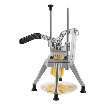 French Fry Cutter, Commercial Vegetable Chopper with 0.6 cm 420J2 Stainless Steel Blade, Lemon Potato Dicer & Fruit Slicer, with Ergonomic Handle and Non-slip Rubber Feet, for Restaurant Kitchen