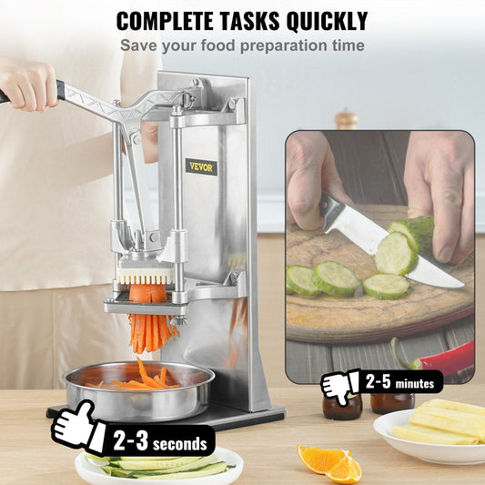 Commercial Vegetable & French Fry Cutter with 4 Blades, 5.7 kg, Stainless Steel