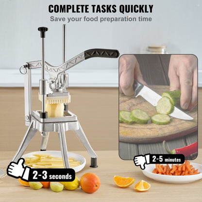 Heavy-Duty Commercial Vegetable & Fruit Chopper with 4 Interchangeable Blades