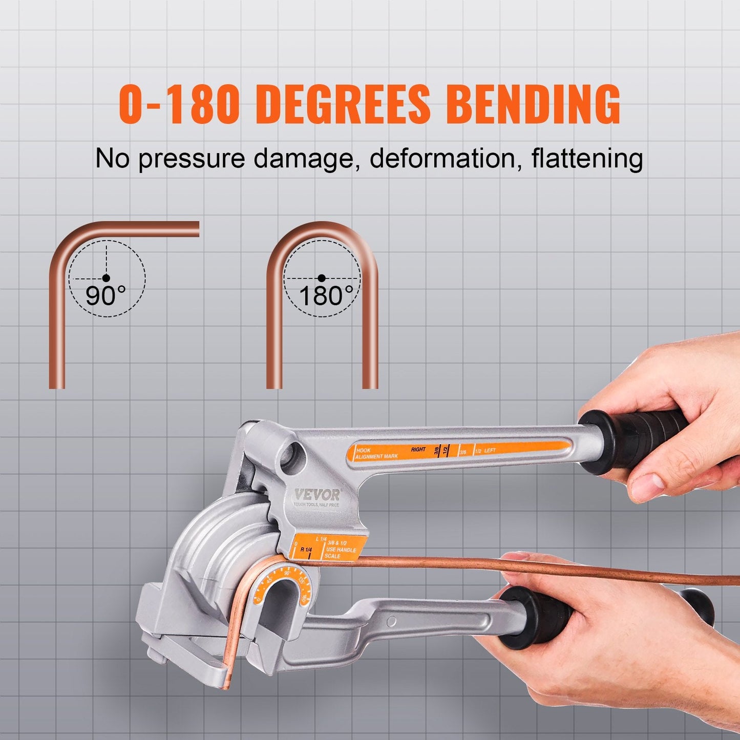 Manual Tube Bender for Copper & Aluminum Pipes, 3-in-1, 0.5-1.2 mm Thickness
