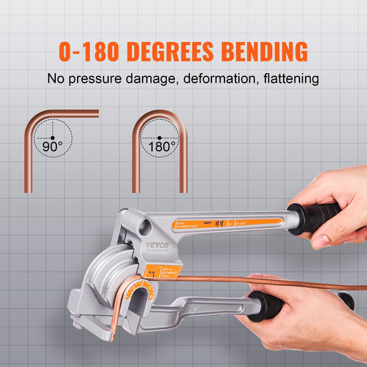 Manual Tube Bender for Copper & Aluminum Pipes, 3-in-1, 0.5-1.2 mm Thickness
