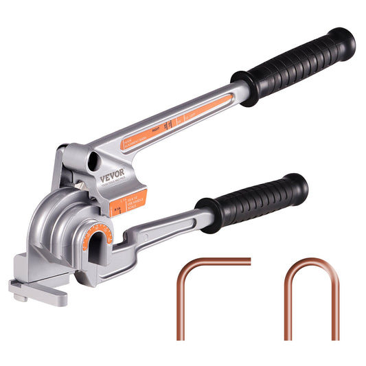 VEVOR Pipe Tube Bender, 1/4", 3/8", 1/2" OD, 3 in 1 Manual Level Tube Bender, 180°