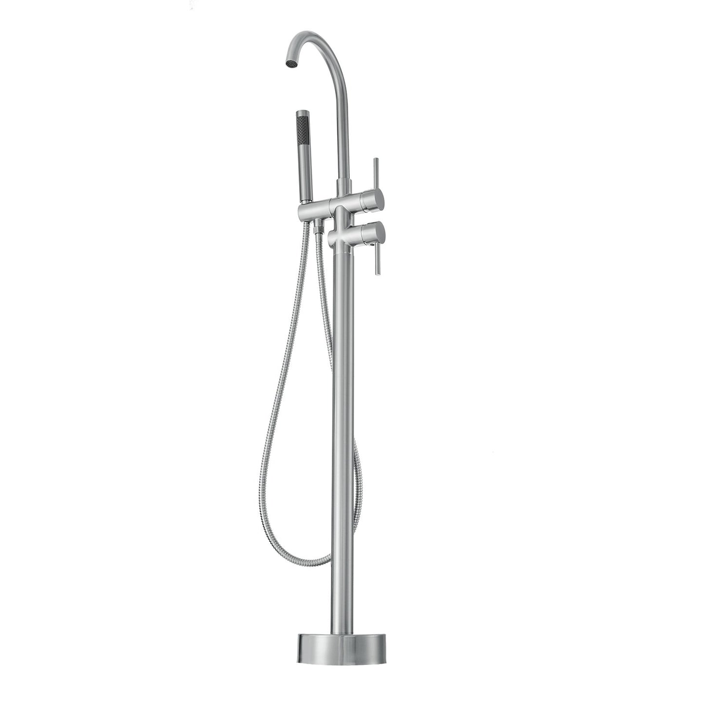 Freestanding Bathtub Faucet, Floor Mount, Freestanding Tub Filler, Shower Mixer Taps, Two Water Modes, 360° Swivel Spout, for Bathing & Showering Pet Bathing Cleaning Drains Toilet Flushing