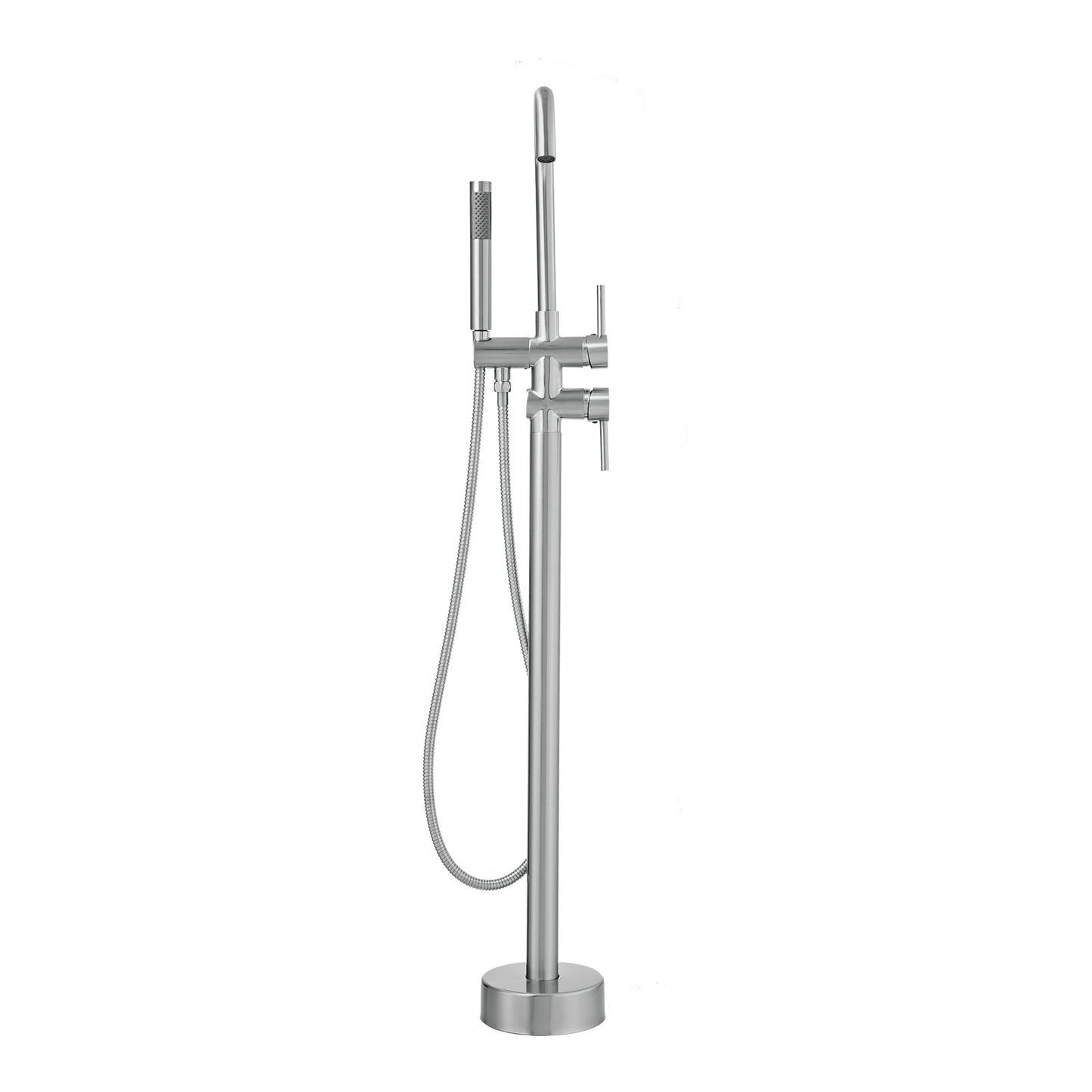 Freestanding Bathtub Faucet, Floor Mount, Freestanding Tub Filler, Shower Mixer Taps, Two Water Modes, 360° Swivel Spout, for Bathing & Showering Pet Bathing Cleaning Drains Toilet Flushing
