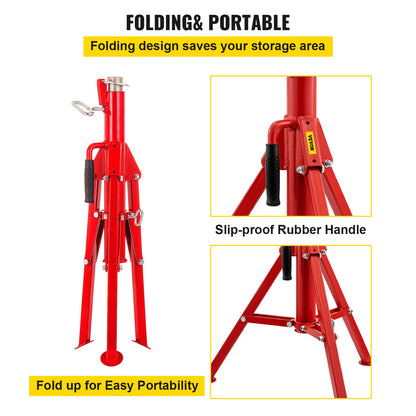 VEVOR Pipe Jack Stand V-Head and Folding Legs 2500lb Max. Height 42in