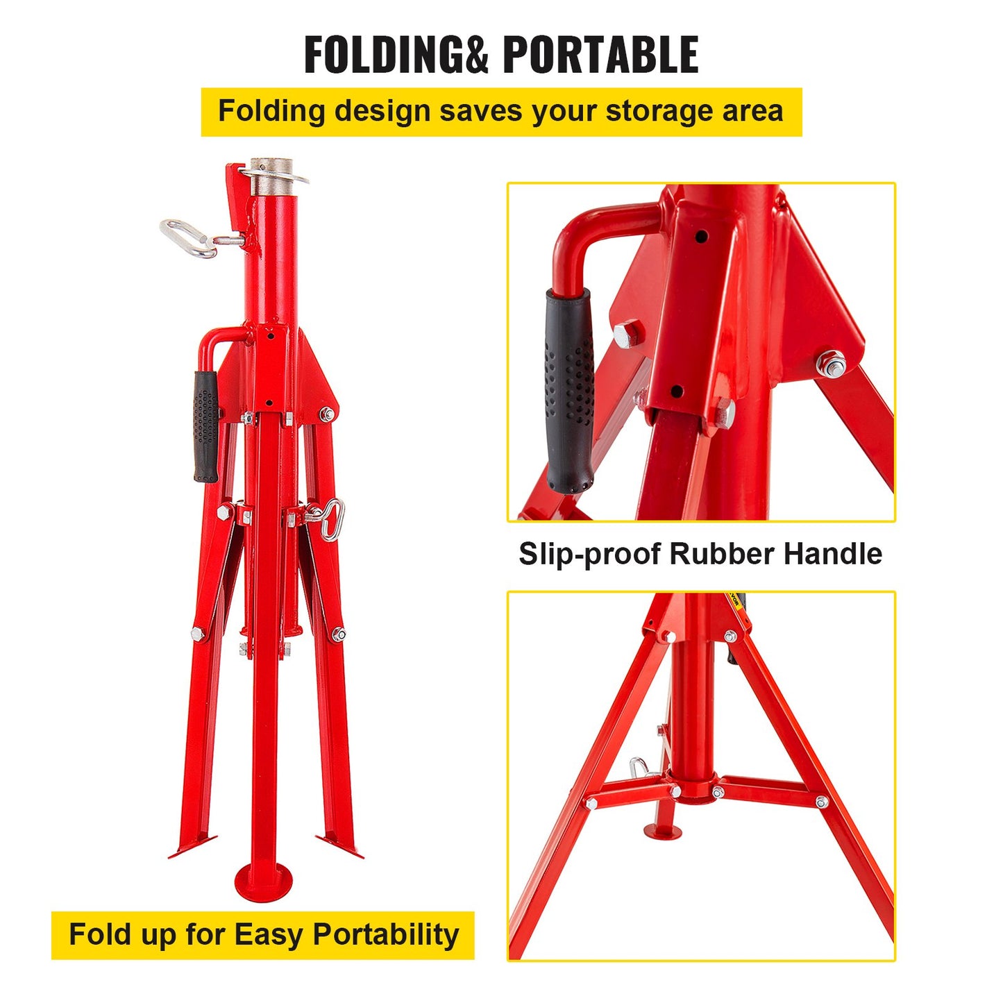 VEVOR V Head Pipe Stand Adjustable Height 28-52 Inch, Pipe Jack Stands 2500 LB.