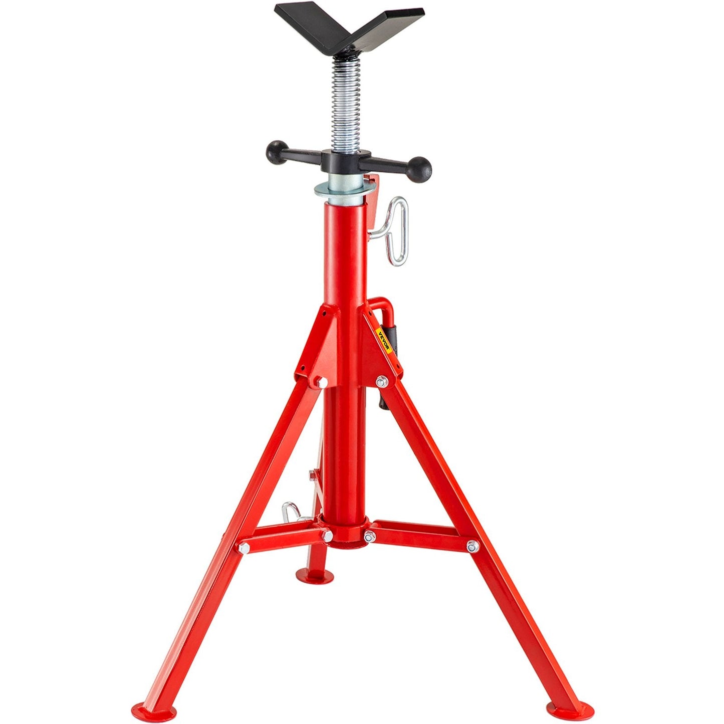 Adjustable V-Head Pipe Stand, 71-132 cm Height, 1134 kg Capacity, Steel Frame