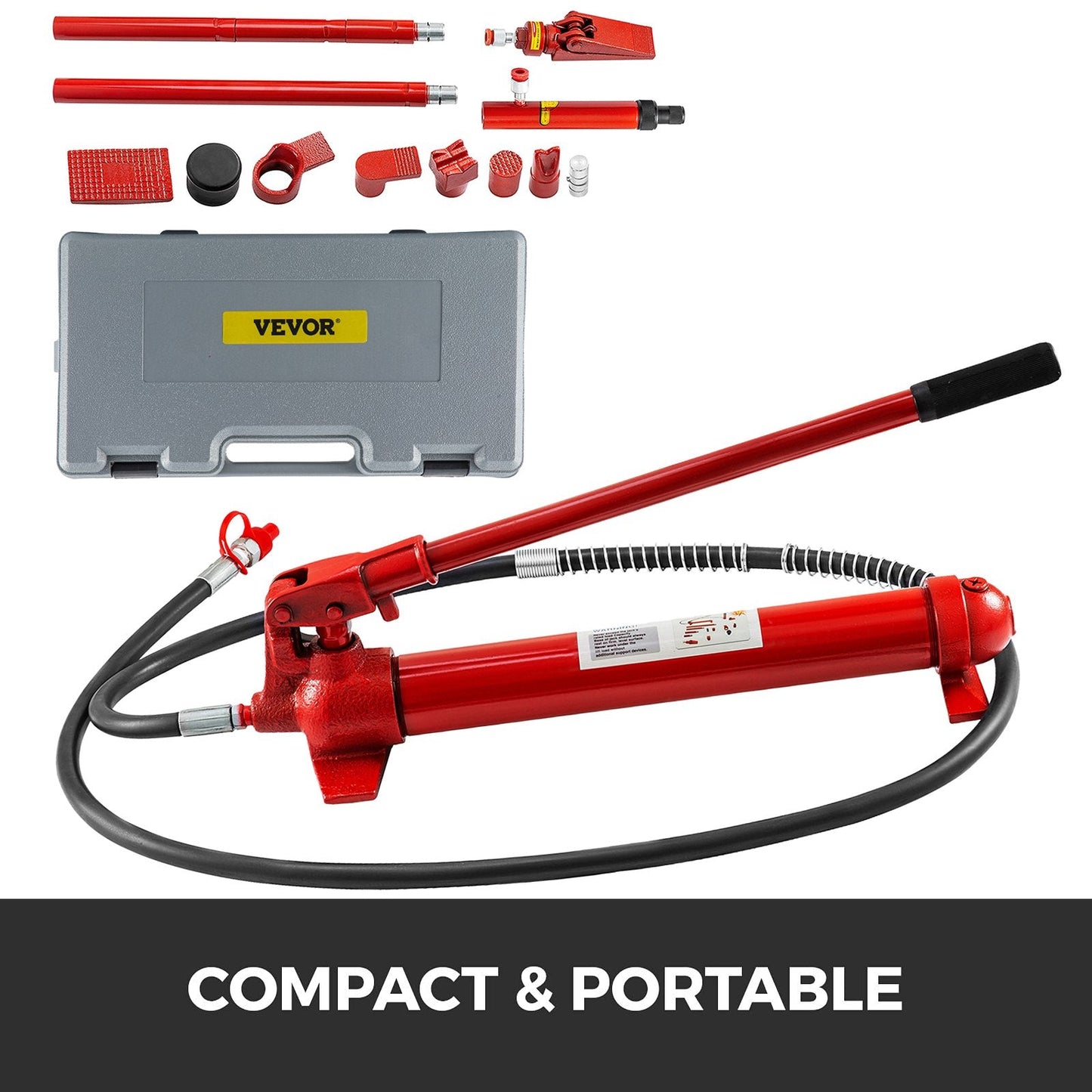 1.4M Hydraulic Porta Power Jack Kit, 12 Ton Capacity, Auto Repair Tool Set