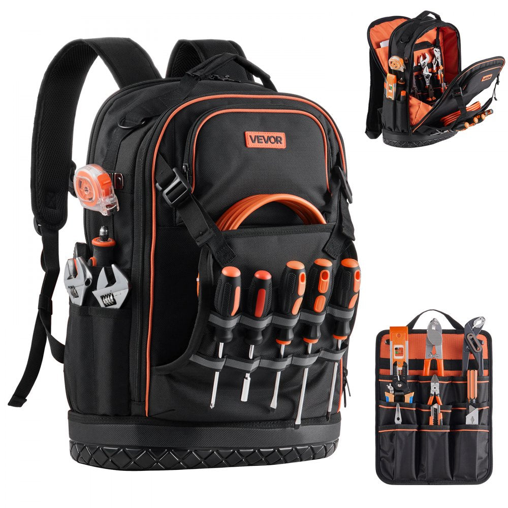 Tool Backpack 65 Pockets Tear-resistant Jobsite Backpack for Electrician
