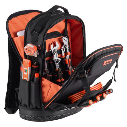 Tool Backpack 65 Pockets Tear-resistant Jobsite Backpack for Electrician
