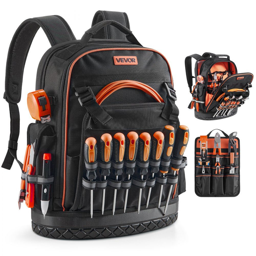 Tool Backpack 64 Pockets Tear-resistant Jobsite Backpack for Electrician