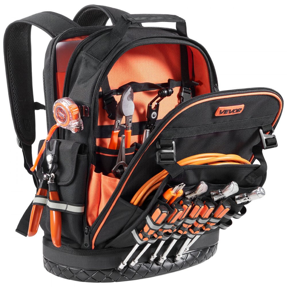 Tool Backpack 64 Pockets Tear-resistant Jobsite Backpack for Electrician