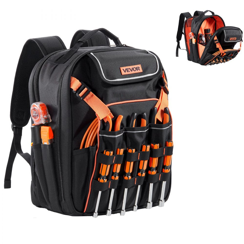 Tool Backpack 45 Pockets Tear-resistant Jobsite Backpack for Electrician