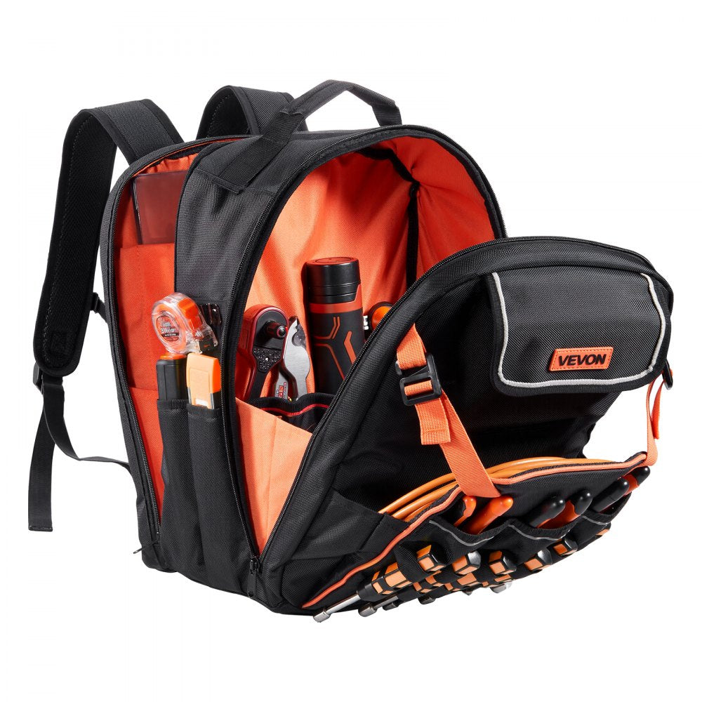 Tool Backpack 45 Pockets Tear-resistant Jobsite Backpack for Electrician