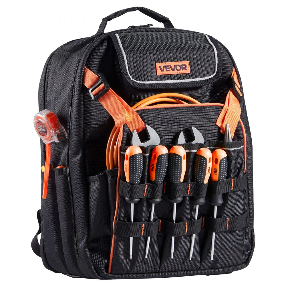 Tool Backpack 45 Pockets Tear-resistant Jobsite Backpack for Electrician