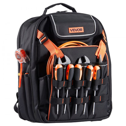 Tool Backpack 45 Pockets Tear-resistant Jobsite Backpack for Electrician