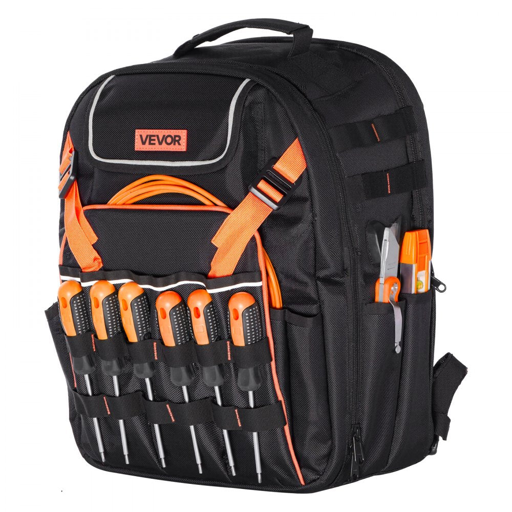 Tool Backpack 45 Pockets Tear-resistant Jobsite Backpack for Electrician