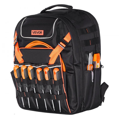 Tool Backpack 45 Pockets Tear-resistant Jobsite Backpack for Electrician