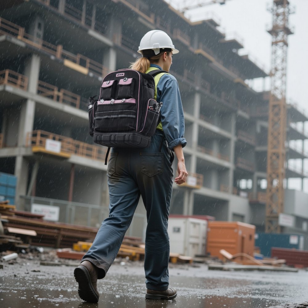 Tool Backpack 56 Pockets Tear-resistant Jobsite Backpack for Electrician