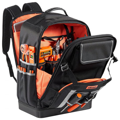 Tool Backpack 56 Pockets Splash-resistant Jobsite Backpack for Electrician