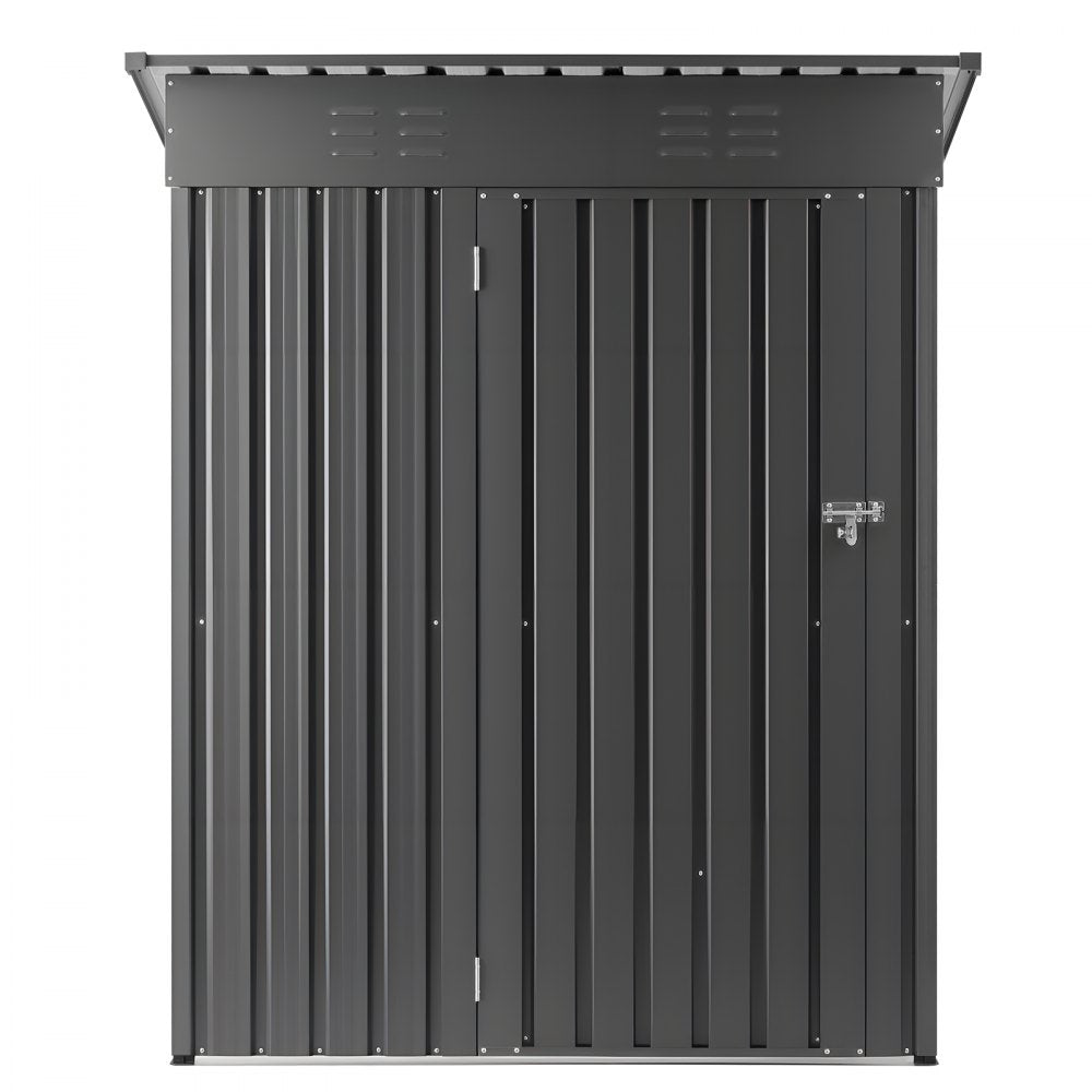 1533 x 876 x 1815 mm Metal Garden Shed with 2 Louver Vents Waterproof Grey