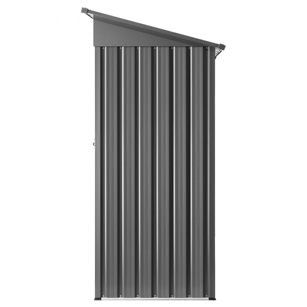1533 x 876 x 1815 mm Metal Garden Shed with 2 Louver Vents Waterproof Grey