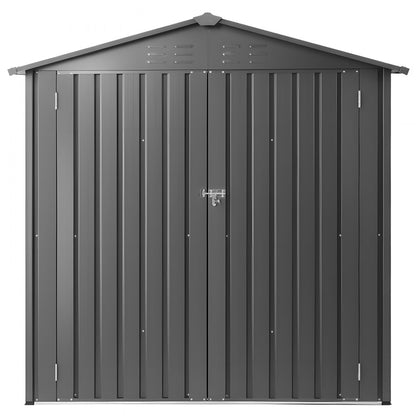 1860 x 1210 x 1841mm Metal Garden Shed with 4 Louver Vents Waterproof Grey