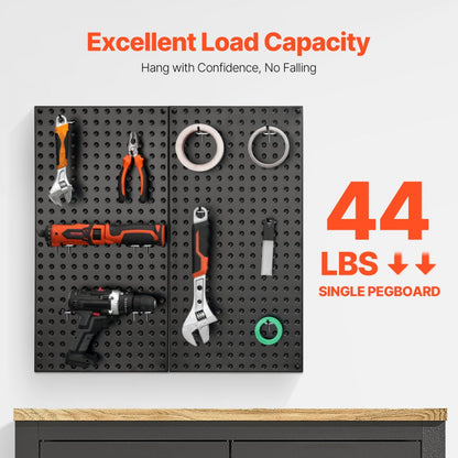 VEVOR Metal Pegboard Panels 609.6 x 304.8 mm 2 Panels Wall Organizer for Home