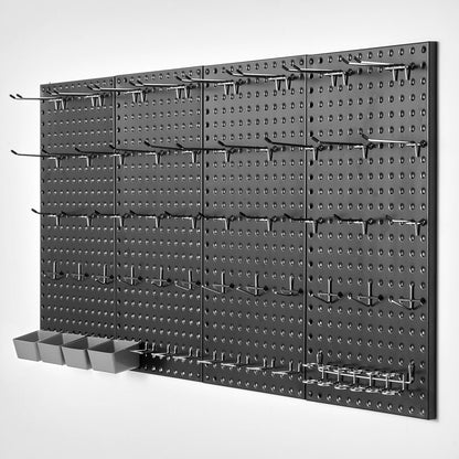 VEVOR Pegboard Combination Kit 280 x 280 mm Plastic Pegboard 4 Panels Black