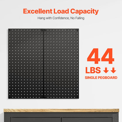 Heavy-Duty Steel Pegboard Panels 61 x 30 cm - 2 Pack Wall Organizer, 40 kg Capacity