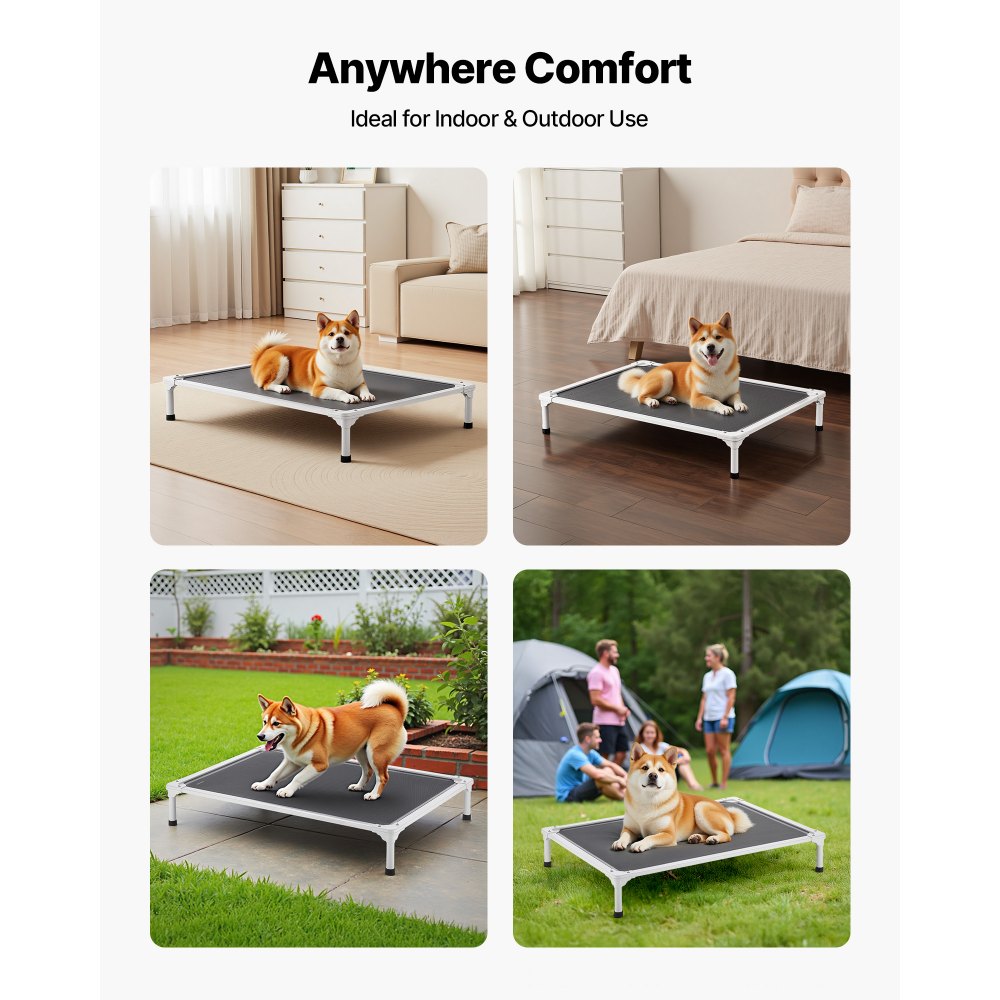 VEVOR Elevated Dog Bed for Large Dogs Portable Raised Dog Cot with Teslin Mesh L
