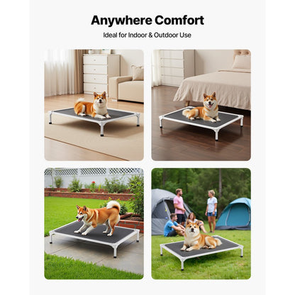 VEVOR Elevated Dog Bed for Large Dogs Portable Raised Dog Cot with Teslin Mesh L