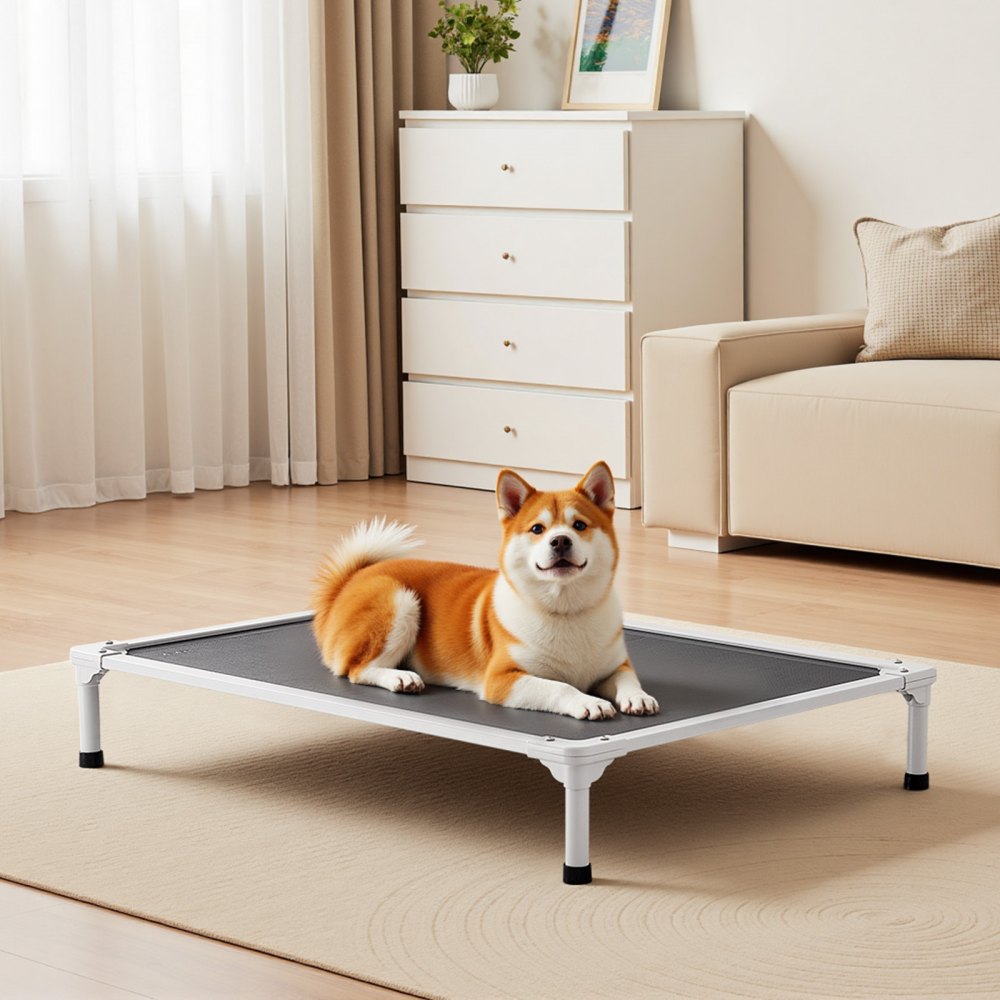 VEVOR Elevated Dog Bed for Large Dogs Portable Raised Dog Cot with Teslin Mesh L