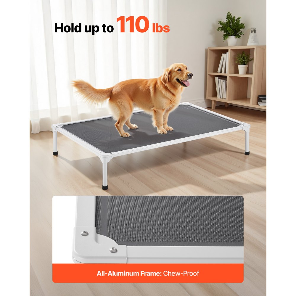 VEVOR Elevated Dog Bed for Large Dog Portable Raised Dog Cot with Teslin Mesh XL