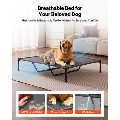 VEVOR Elevated Dog Bed for Large Dog Portable Raised Dog Cot with Metal Frame XL