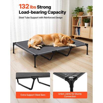 VEVOR Elevated Dog Bed for Large Dog Portable Raised Dog Cot with Metal Frame XL