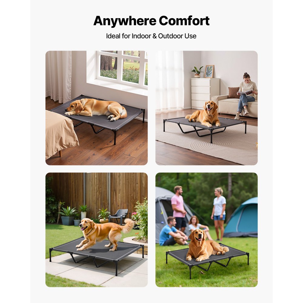 VEVOR Elevated Dog Bed for Large Dog Portable Raised Dog Cot with Metal Frame XL