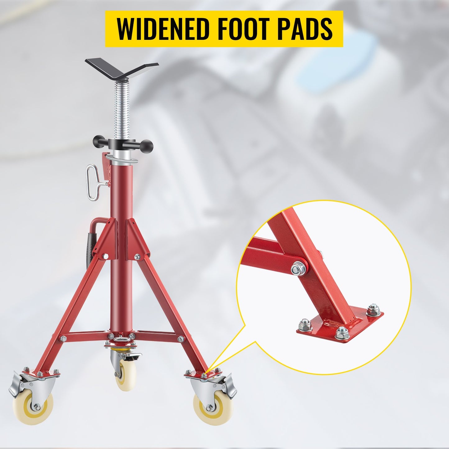 VEVOR Pipe Stand, Pipe Jack Stands with Casters Adjustable Height 28-52 Inch, V