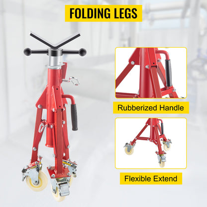 VEVOR Pipe Stand, Pipe Jack Stand, V Head Pipe Stand Adjustable Height 23.6-42.5