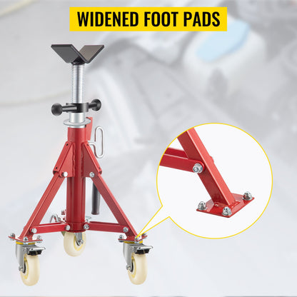 VEVOR Pipe Stand, Pipe Jack Stand, V Head Pipe Stand Adjustable Height 20-37 Inch,