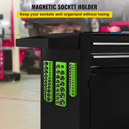 Magnetic Metric Socket Organizers Set, 1/2m, 3/8m, 1/4m Drive, Holds 68 Sockets
