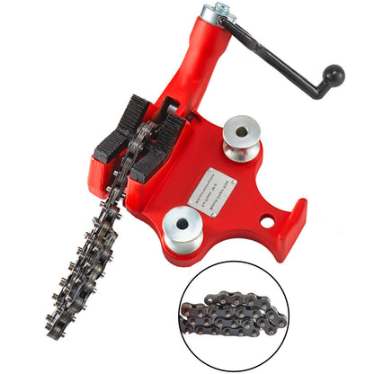 Heavy-Duty Cast Iron Chain Vise with Ergonomic Crank for 0.012 to 0.15m Pipes